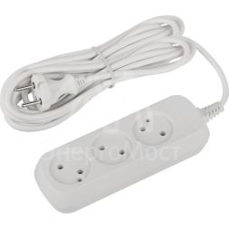 Удлинитель электрический UDL-10-350 Greenline 3 розетки без заземления 5м ПВС 2х0.75кв.мм Эра Б0065073