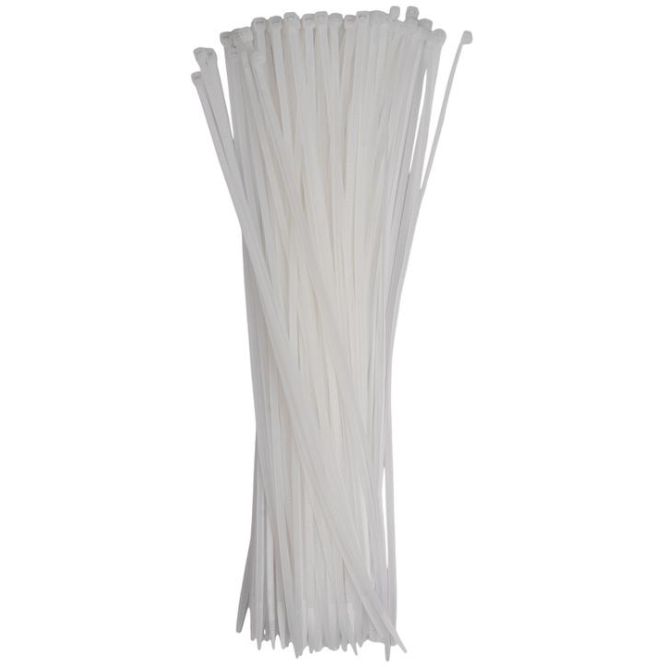 Хомут кабельный PCT 4.8х400-100WH 4.8х400 PA6.6 бел.(уп.100шт) JazzWay 5054097