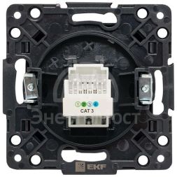 Розетка телефонная 1-м Стокгольм механизм черн. PROxima EKF EZT01-034-10