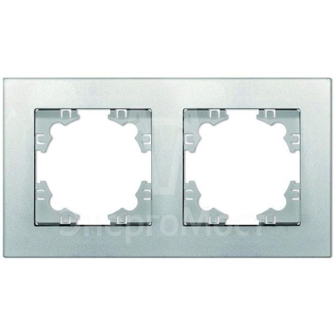Рамка 2-м Афина универс. серебр. Universal A0044-S