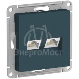 Розетка компьютерная 2-м AtlasDesign RJ45 кат.5E механизм изумруд SE ATN000885