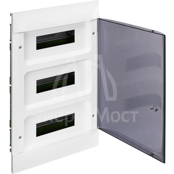 Щиток пластиковый встраиваемый Practibox S (в полые стены) 3х12 дым. дверь Leg 135573