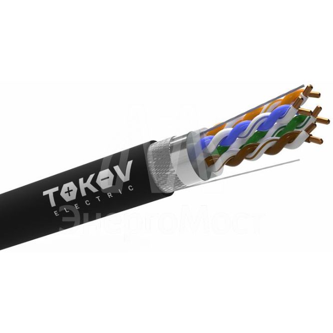 Кабель витая пара SF/UTP 4х2х24AWG (0.52мм) кат.5E PE TOKOV PRO Fluke tested (м) TOKOV ELECTRIC TKP-C05-SF/UTP-42-5E-305-OD