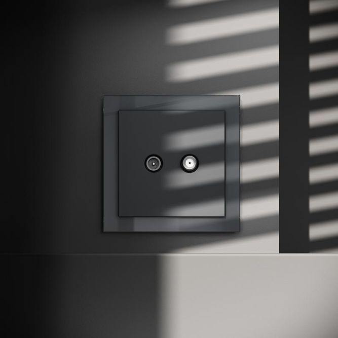 Розетка телевизионная оконечная TV + SAT 2-м СП S70 механизм графит Voltum VLS060407