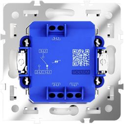 Переключатель проходной 1-кл. СП S70 10А с подсветкой механизм бел. матов. Voltum VLS010402