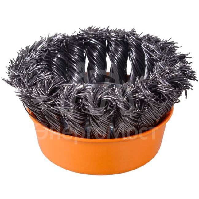 Щётка чашечная для УШМ, крученая, 75 мм Вихрь