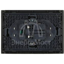 Розетка 2-м СП FORTE&amp;amp;PIANO FP324 16А с заземл. без защ. шторок безвинт. крепл. сер. IEK FP-R21-16-1-K03