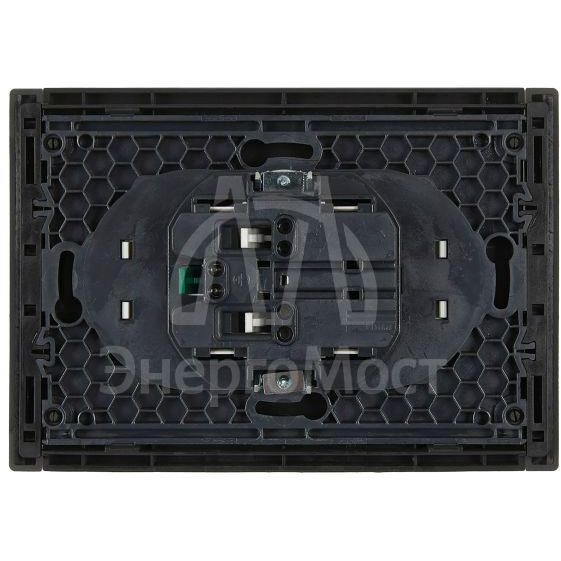 Розетка 2-м СП FORTE&amp;amp;PIANO FP324 16А с заземл. без защ. шторок безвинт. крепл. сер. IEK FP-R21-16-1-K03