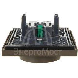 Розетка 2-м СП FORTE&amp;amp;PIANO FP324 16А с заземл. без защ. шторок безвинт. крепл. сер. IEK FP-R21-16-1-K03