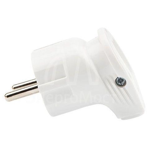 Вилка Евро угловая 16А с заземл. бел. Rexant 16-0728