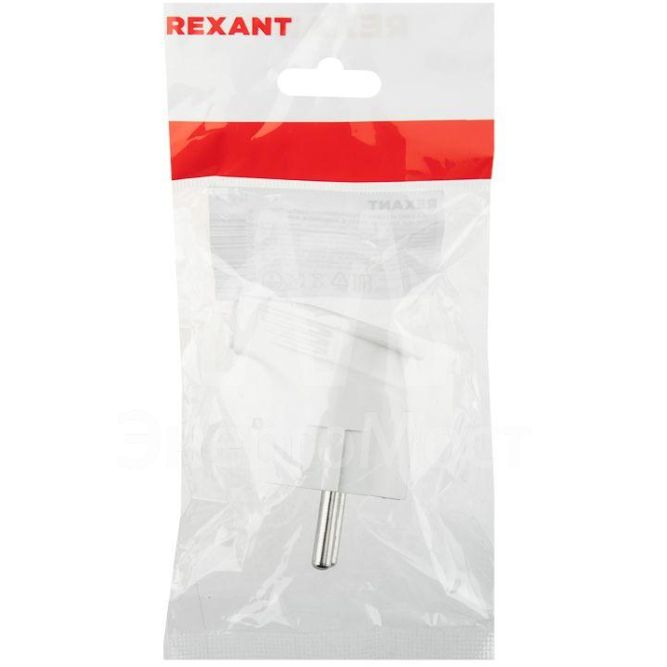 Вилка Евро угловая 16А с заземл. бел. Rexant 16-0728