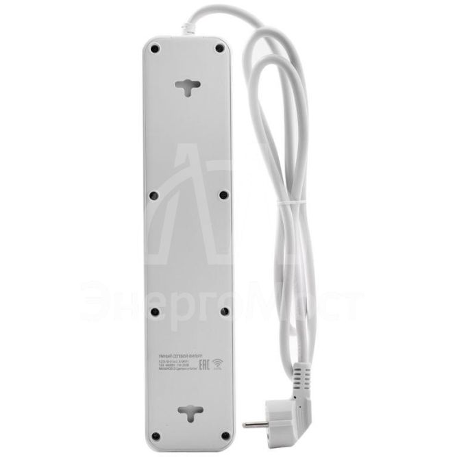 Фильтр сетевой умный Smart Home SZD/SH/4х1.5/WIFI 4гн.1.5м 16А 4000В USB+Type-С WiFi+Счетчик Camelion 14800