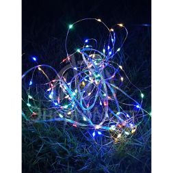Гирлянда светодиодная 100LED 10м мультиколор на солнечной батарее аккумулятор NI-MH 300мА.ч КОСМОС KOC_SOL196
