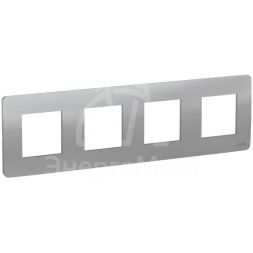 Рамка 4-м UNICA STUDIO алюм. SchE NU200830