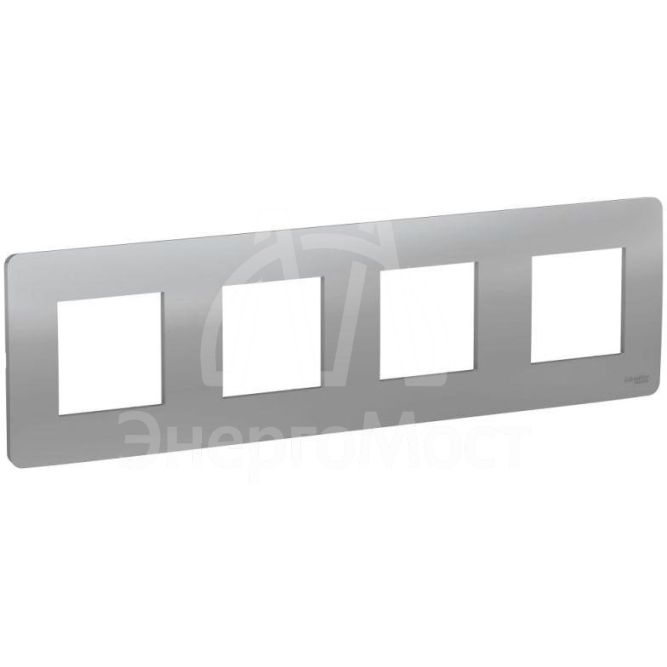 Рамка 4-м UNICA STUDIO алюм. SchE NU200830