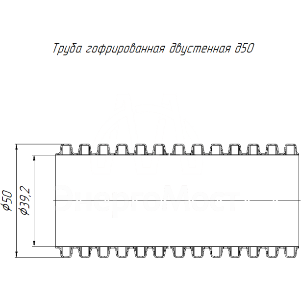 Труба гофрированная двустенная ПНД гибкая d50мм с протяжкой SN26 450 красн. (уп.50м) Промрукав PR15.0113
