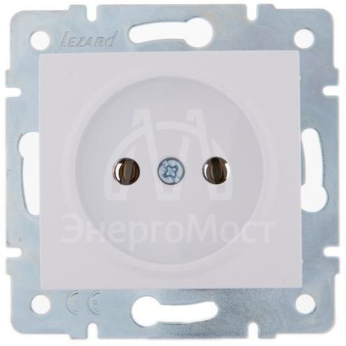 Механизм розетки 1-м СП KARINA 16А IP20 без заземл. термопласт бел. LEZARD 707-0288-121B