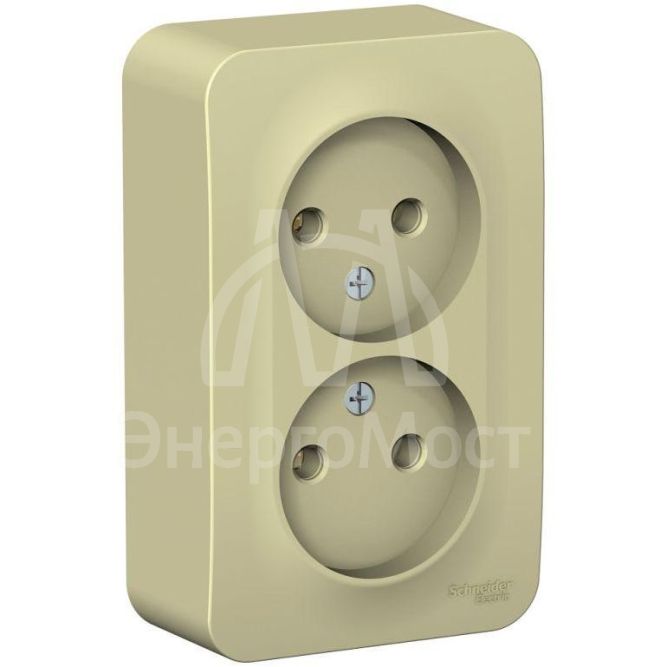 Розетка 2-м ОП BLANCA 16А 250В без шторок без заземл. изол. пласт. беж. SchE BLNRA000217