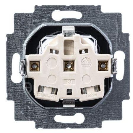 Розетка 1-м СП Levit 16А IP40 с заземл. защ. шторки сталь/дым. черн. ABB 2CHH203457A6069