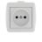 Розетка 1-м ОП Ната 16А IP20 без заземл. керам. бел. LEZARD 710-0200-121