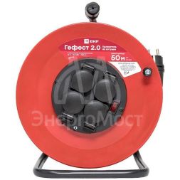 Удлинитель на катушке 4х50м с заземл. 16А IP44 Гефест 2.0 КГ 3х2.5 3.5кВт предохр. PROxima EKF UKG02-16-R325-4-50-IP44