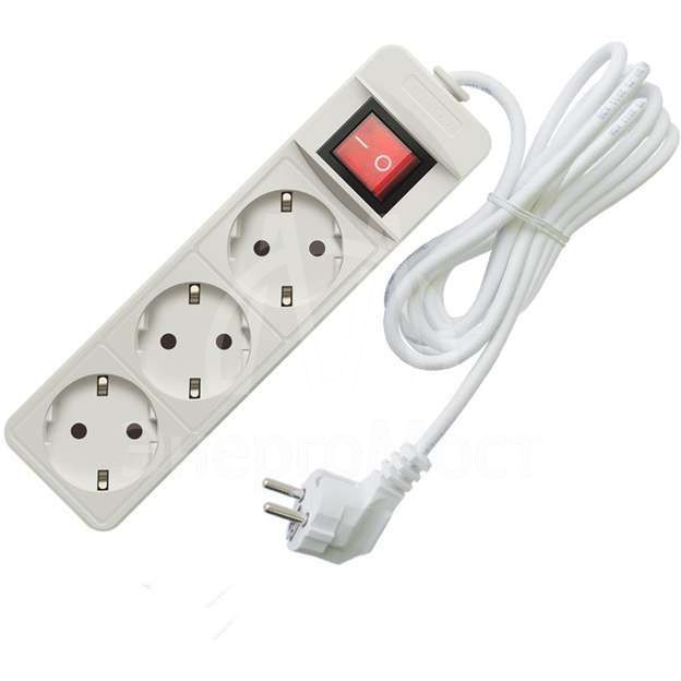 Удлинитель 3х3м с заземл. 10А IP20 2.2кВт с выкл. Союз 481S-7303