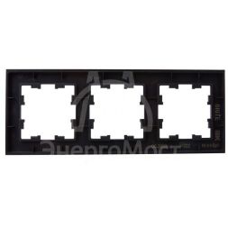 Рамка 3-м BRITE РУ-3-1-БрЧ металл черн. IEK BR-M32-M-K02