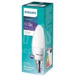 Лампа светодиодная ESSLED Candle 6.5-75Вт E14 840 B35ND RCA Philips 929001886607 / 871869681687500