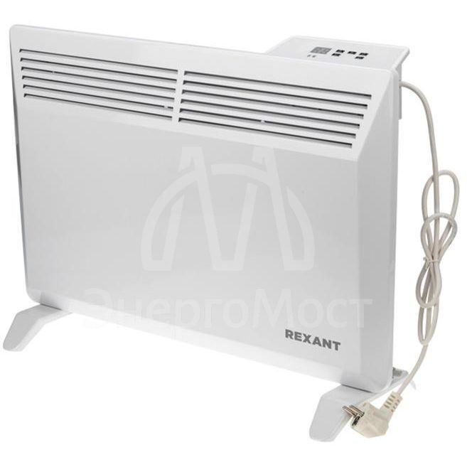 Конвектор электрический 2кВт с электронным термостатом Х-образ. нагревательный элемент ножки+крепление на стену Rexant 60-0082