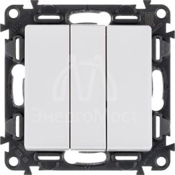 Механизм выключателя 3-кл. СП Valena Life 10А IP20 250В 10AX с лиц. панелью винт. зажимы бел. Leg 752403