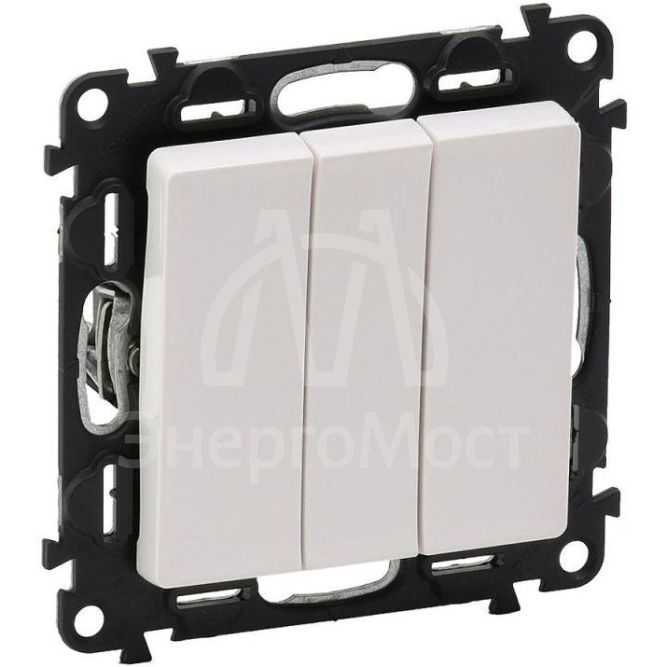 Механизм выключателя 3-кл. СП Valena Life 10А IP20 250В 10AX с лиц. панелью винт. зажимы бел. Leg 752403
