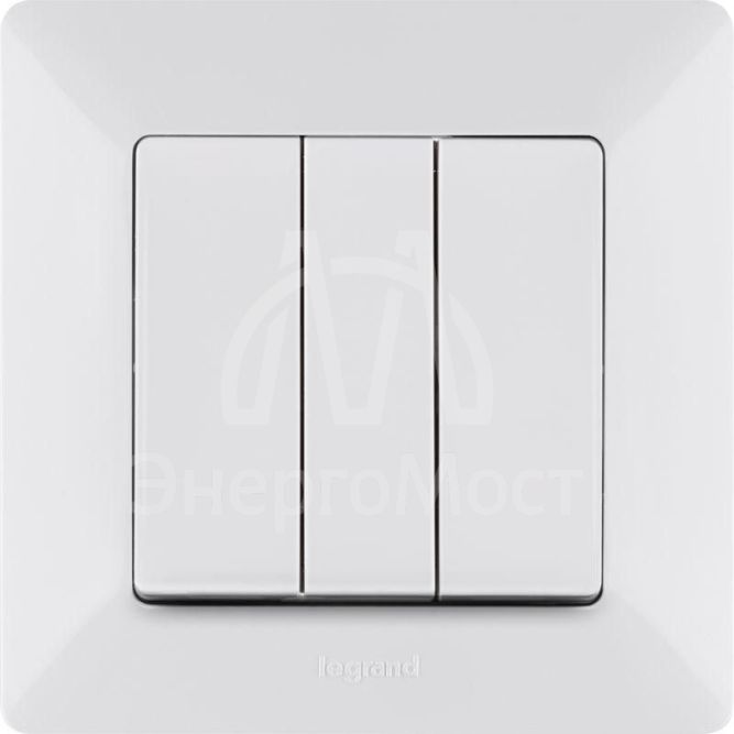 Механизм выключателя 3-кл. СП Valena Life 10А IP20 250В 10AX с лиц. панелью винт. зажимы бел. Leg 752403