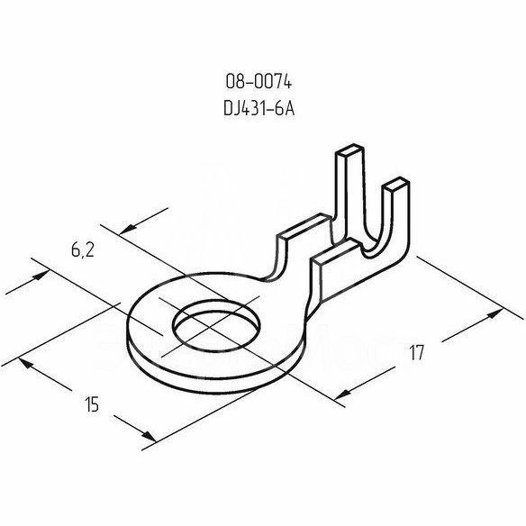 Наконечник кольцевой (НК d6.2мм) 0.5-0.8кв.мм (DJ431-6A) REXANT 08-0074