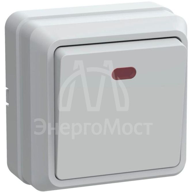 Выключатель 1-кл. ОП Октава 10А IP20 ВС20-1-1-ОБ с индикацией бел. IEK EVO11-K01-10-DC