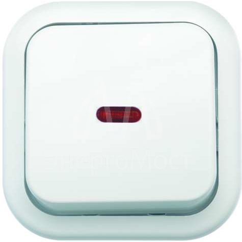 Выключатель 1-кл. ОП Валентина 10А IP20 А16-054 с индикацией бел. Кунцево 7632