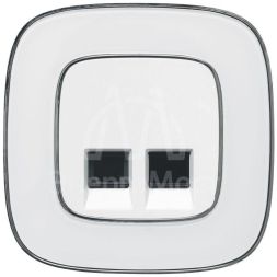 Панель лицевая Valena Allure для 2-м телефонных/информационных розеток сл. кость Leg 755426