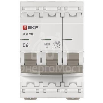Выключатель автоматический 3P 6А (C) 6кА ВА 47-63N PROxima EKF M636306C