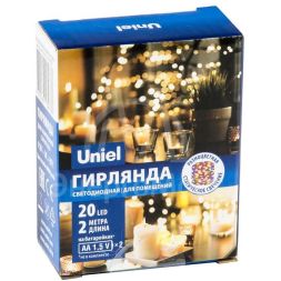 Гирлянда LED на батарейках ULD-S0200-020/SСB/2AA MULTI IP20 DEW 2AA (не в/к) &amp;quot;Роса&amp;quot; 2м 20 диодов разноцвет. провод медн. Uniel UL-00007205