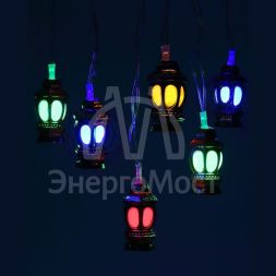 Гирлянда светодиодная &amp;quot;Нить Фонарики&amp;quot; 3м 20LED 8 режимов 220В IP20 мультиколор ЭРА Б0041897