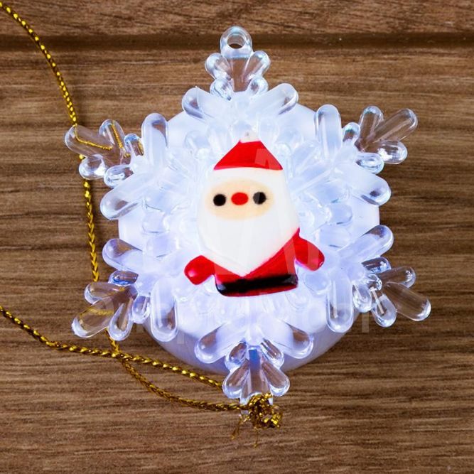 Фигура светодиодная &amp;quot;Дед мороз на снежинке&amp;quot; RGB на присоске 5.5х5.5см Neon-Night 501-039