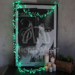 Гирлянда &amp;quot;Мишура LED&amp;quot; 3м 288LED зел. прозр. провод 18Вт 220В IP20 NEON-NIGHT 303-604