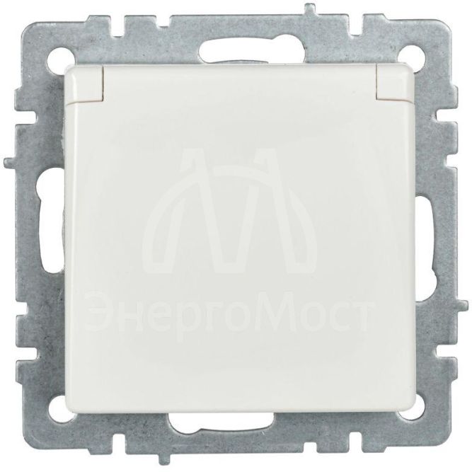 Розетка BRITE РСбш10-3-44-БрБ 16А IP44 с заземл. защ. шторки с крышкой бел. IEK BR-R16-16-44-K01