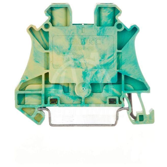 Клемма заземления винтовой зажим 2 точки подключения 6кв.мм DKC TUR-6-PE