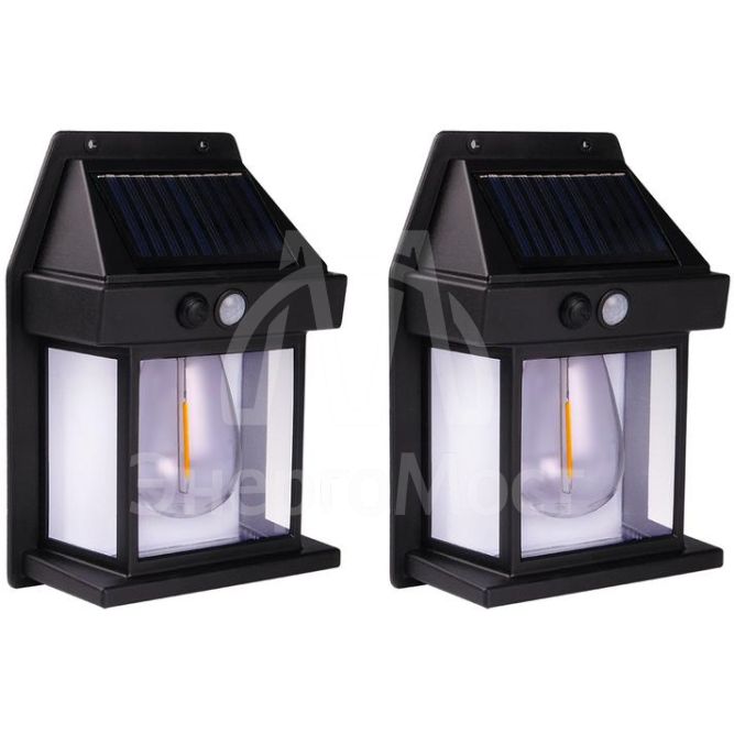 Светильник светодиодный садовый SLR-W04-S2 настенный на солнечн. батарее (уп.2шт) ФАZА 5058217