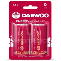 Элемент питания алкалиновый D/LR20 1.5В Energy Alkaline 2021 BL-2 (уп.2шт) DAEWOO 5030022