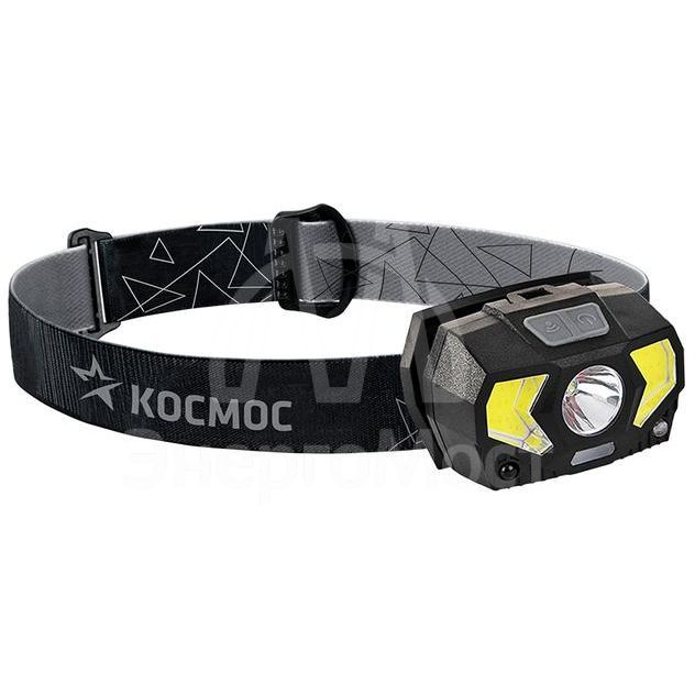 Фонарь налобный 3Вт ХРЕ LED 2х2Вт СОВ красн. светодиод КОСМОС KocHuntHelper5W