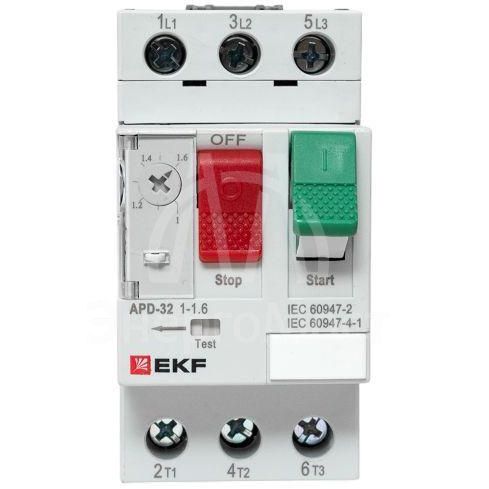 Выключатель автоматический для защиты двигателя АПД-32 1.0-1.6А EKF apd-me-1.6