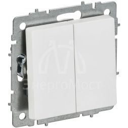 Выключатель 2-кл. СП BRITE ВС10-2-0-БрАБ 10А механизм арктич. бел. IEK BR-V20-0-10-K91