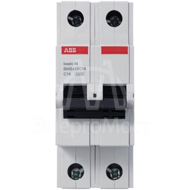 Выключатель автоматический модульный 2п C 16А 4.5кА Basic M BMS412C16 ABB 2CDS642041R0164