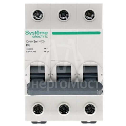 Выключатель автоматический (АВ) B 6А 3P 4.5кА 400В City9 Set SE C9F14306